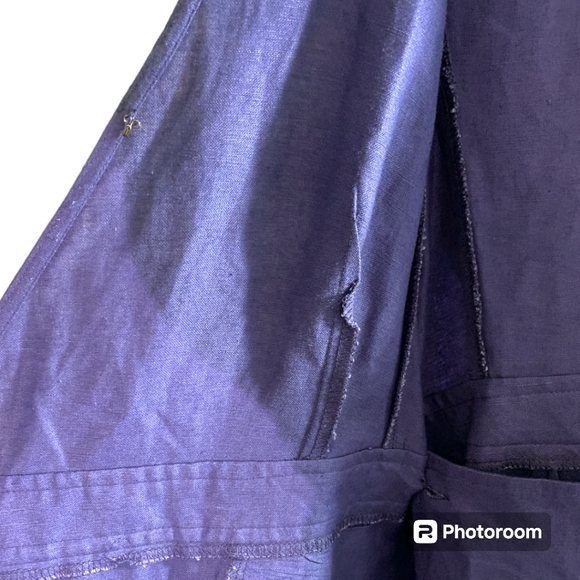 NWOT ASTR the label Euphoria Navy Linen wrap flutter midi dress, size Medium - Picture 8 of 12